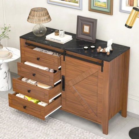 ZUN Drawer dresser cabinet,Sideboard,bar cabinet,Buffet server console,table storge cabinets,Slide the 72283155