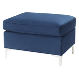 Blue Rectangle Ottoman B062P185661