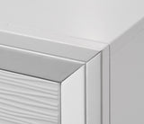 Contemporary Modern Look 2-Drawer Nightstand End Table White Finish Two Storage Drawers Round Knobs B011P159825