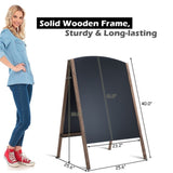 25.6" x 2.4" x 40.0" Billboard Wood A-Frame Sidewalk Signage Chalkboard 33601469