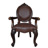 Brown and Cherry Arm Chair with Nailhead Trim B062P209290