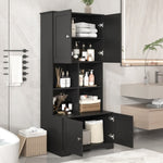 ZUN Tall and Wide Bathroom Floor Storage Cabinet, Bathroom Storage Unit, Freestanding Cabinet with 4 N725P179705B