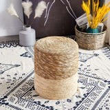 (SKU25251298Ottoman Poof, Natural Seagrass Poufs, Hand Weave Round Footstool, Pouffe Accent 74315377