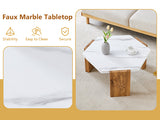 31-inch modern-style hexagonal coffee table,with white marble surface. W1512P415482