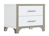 Elegant High Gloss Nightstand with Metal Handle,Mirrored Bedside Table with 2 Drawers for 20717890