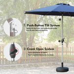 ZUN 10FT Patio Umbrella, Outdoor Table Umbrella with Push Button Tilt and Crank, UV Protection W1859P195941