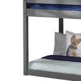 Grey Twin Loft Bed with Ladder B062P189210