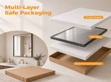Black Framed Rectangular Bathroom Vanity Mirror with Square Corners 14210784