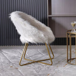 ZUN Slatina Faux Fur Upholstered Accent Chair, White T2574P164507