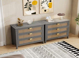 3 Drawer Cabinet,Natural rattan,American Furniture,Suitable for bedroom, living room, study W68858065