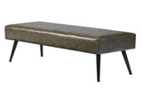 Leather Upholstered Bench with Metal Legs, PU Leather Seat with Stitching for Entryway, Modern 71462150
