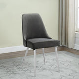 Grey and Chrome Padded Side Chair B062P153681