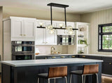 29.53" Modern Crystal Chandelier for Dining Room, 8-Light Black Pendant Lightsfor Kitchen Island 03316724