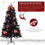 ZUN 7.5ft 2500 Branches Without Lights Without Pine Cones Tied Tree Structure Christmas Tree Black 48049194