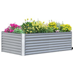 ZUN 8x4x2 ft Galvanized Raised Garden Bed, Outdoor Planter Garden Boxes Large Metal Planter Box for W1859P198002