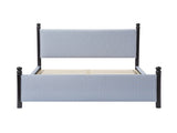 48-inch Striped Rubberwood Upholstered Bed,Queen N769P364057B