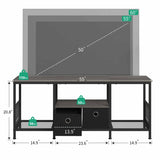 ZUN 55 inch TV Stand for Living Room, Entertainment Center with Fabric Drawers Storage, Television Media 52477479