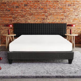 Contemporary 14 in. Platform Mattress Foundation, Queen Size Upholstered Bed Frame Base, Dark Gray B011P203587