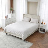 White P2 Density Board Wavy Pattern Drawer Front Two-Drawer Bedside Cabinet 42239066