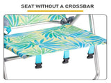 17 Inch Seat Height Beach Chair for Adults, Folding Portable Camping Chair with Headrest, Cup 84062613