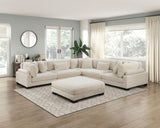 1pc Modern Living Room Ottoman Plush Beige Corduroy Fabric Upholstery Plywood Frame Furniture B011P220633