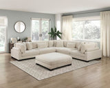 1pc Modern Living Room Furniture Modular Armless Chair Plush Beige Corduroy Fabric Upholstery B011P220636