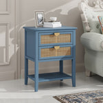 ZUN American furniture,2 Drawer Side table,Naturel Rattan,End table,Suitable for bedroom, living room, W688121897