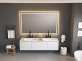 84 x 48 Inch LED Bathroom Mirror with Front and Backlight, Wall Mounted Vanity Mirror with Aluminum W2287P282006