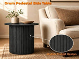 Minimalist Round Pedestal Side Table, Space-Saving Stable Nightstand with Rounded Edges & Anti-Slip 69162999