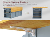 53inch Large Kitchen Island with Drop Leaf,Power Outlet,Door Internal Storage Rack,Rolling Kitchen 72878158