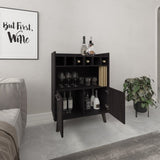 Vance 40" High Bar Cabinet with Six Bottle Cubbies, Two Double Door Cabients, Four Shelves, Living B070P254779