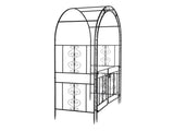 134.5*58.5*213cm Arc Roof Double Layer With Door Wrought Iron Iron Arch Courtyard Black 03609529