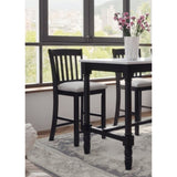 Casual Seating Black Finish Chairs Set of 2 Rubberwood Transitional Slatted Back Design Dining Room W2170140356
