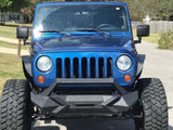 X Style Front Bumper with Winch Plate Compatible with Wrangler JK Heavy Duty Black W2801P208504