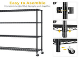4-tier, adjustable shelf spacing, with adjustable feet and wheels, iron display stand, 150*60*192cm, 26867102