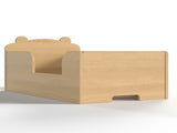 Toddler Floor Bed Frame, Cot Bed for Boys and Girls Ages 3-6, Bear Shape Toddler Bed,Natural W1580P373255