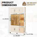 Portable Wardrobe Closet Storage Organizer for Clothes,Clothes Dresser,9 Magnetic Doors-9 Cubes & 1 60558618