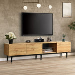 ZUN Modern TV Stand 4 Cabinets& Open Shelves, Color-matching Media Console Table for TVs up to 80'' WF531564AAP