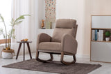 COOLMORE Rocking Chair, Modern Glider Chair, Recliner Armchair with Wood Legs and Side Pocket, W39594818
