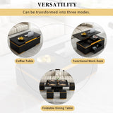 U-Can Lift-Top Coffee Table 4 Storage Stools, Modern Space Saving Center Table N724P292506B