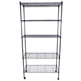 5-Layer Plastic Coated Iron Shelf with 1.5" Nylon Wheels 165*90*35 Black 40565502