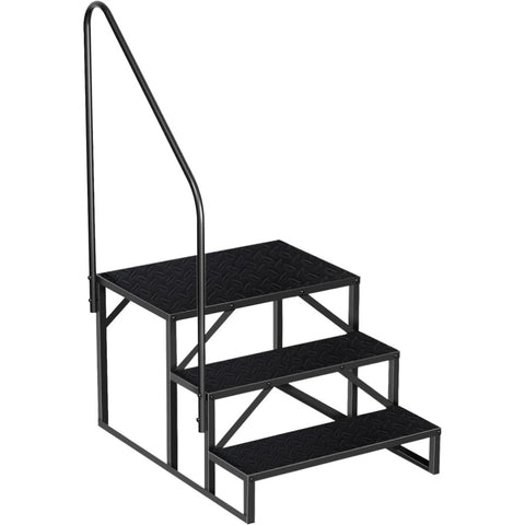 ZUN 3 Step Ladder with Handrail, Swimming Pool Ladder Above Ground, 660 lb Load Capacity RV Steps with 39450671