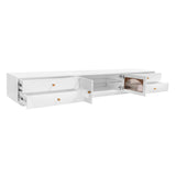 ON-TREND Luxurious TV Stand with Fluted Glass Doors, Elegant and Functional Media Console for TVs Up WF311903AAK