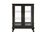 Curio Cabinet with Tempered Glass Doors, Lighted Display Cabinet with Mirrored Back Panel & 39908400