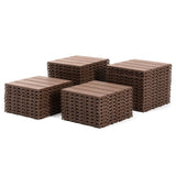 Plastic Interlocking Deck Tiles,44 Pack Patio Deck Tiles,12"x12" Square Waterproof Outdoor All W206P151693