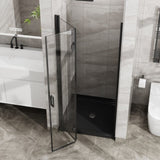 Goodyo 34"x 72" Bifold Frameless Glass Shower Door 1/4 inch Tempered Clear Glass Pivot Swing Shower D163102095