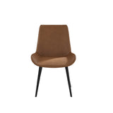 Modern Dining Chair Living Room Black Metal Leg Dining Chair-Brown-2pcs/ctn W153565883