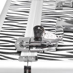 ZUN 3 in 1 Aluminum Cosmetic Makeup Case Tattoo Box White Zebra Print 25171058