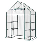 Mini Walk-in Greenhouse with PVC Cover, 4-Shelf Indoor Outdoor Planting Green House for 62584139