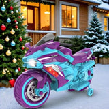 Electric Motorcycle for Kids, 12V Battery Powered Ride on Toy with LED Light Wheels, MP3two 98784206